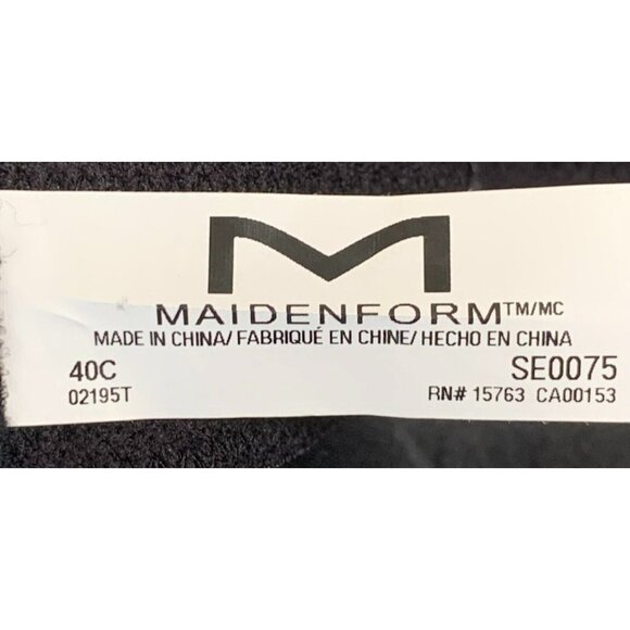 Maidenform Bra Size 40C Black Lace Floral Full Coverage Underwired Women New - Picture 4 of 5